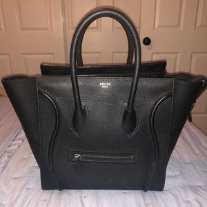 CELINE MINI LUGGAGE HANDBAG IN DRUMMED CALFSKIN